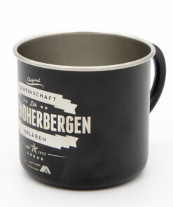 Edelstahl-Tasse schwarz, Vintage-Look